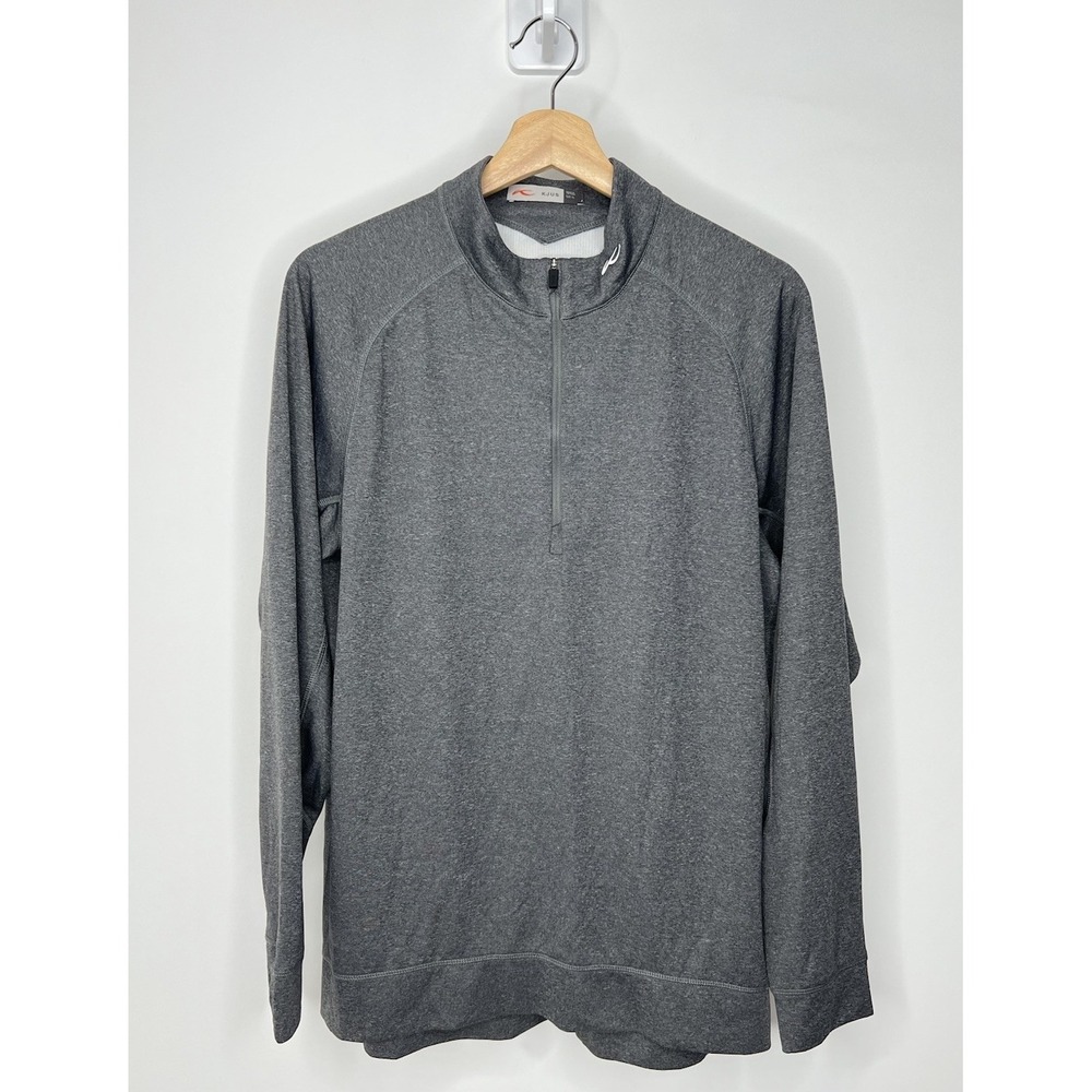 Kjus Keano Quarter Zip Pullover Mens 52 Large Gray Golf Performance Stretch Logo